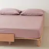 Sábana de Algodón Cepillado de Alto Hilo 100S para Cama Doble Sábana Ajustable Cubrecama de Color Sólido Simple Ropa de Cama Gruesa para Otoño e Invierno Pieza Única