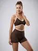Sutiã de Yoga Transfronteiriço Nova Estampa de Leopardo Color Blocking à Prova de Choque Camiseta Regata Colete Esportivo Costas Bonitas ao Ar Livre Roupa Íntima Fitness