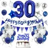 Decoración de Cumpleaños Azul Oscuro para 16º Cumpleaños Globos con Número Banderín Set para Fiesta de Cumpleaños de Niño Venta al por Mayor