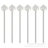 Estacas de barraca para exterior de 20cm, conjunto de estacas com corda à prova de vento, estendidas e espessadas, acampamento à prova de chuva, liga de alumínio para exterior