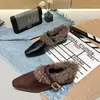 Zapatos Mary Jane de Piel de Conejo de un Paso para Mujer 2026 Nuevo Otoño/Invierno Plus Terciopelo Calentadores Exteriores Mocasines Zapatos Pequeños de Cuero