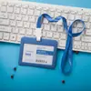 Youhe 6075/6076 Juego de identificación, tarjeta transparente doble, cordón para identificación, tarjeta de trabajo, cordón para identificación, cordón para colgar, impresión