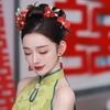 Nuevo estilo chino, cheongsam clásico de flores de terciopelo rojo para novia, horquilla de alta calidad para boda, ropa Xiuhe, accesorios para el cabello de novia Hanfu