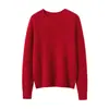 Suéter de cachemir 100% puro con cuello redondo para mujer, nuevo estilo otoño e invierno, casual y acogedor, jersey grueso y cálido