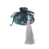 Bolsita Redonda Antigua Hanfu para Llevar Bolsa Vacía Estilo Nacional Bordado Borla Bolsas Flor Carro Colgante Bolsa Hoja de Loto