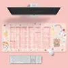 Mousepad Super Grande para Escritório Enciclopédia de Atalhos Almofada para Teclado de Computador Feminino de Escritório Fofo Desenho Animado de Desktop Pequeno