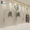 Estantes de Exhibición para Tiendas de Ropa de Mujer, Colgadores de Pared, Percheros de Acero Inoxidable Brillante, Estantes Centrales (Islas), Estanterías de Piso para Ropa de Hombre