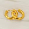 Nuevos Pendientes de Aro Dorados de Moda para Hombre y Mujer Temperamento Retro Xiangyun de Corea del Sur Aro de Oreja Hebilla de Oreja de Acero Inoxidable Dorado