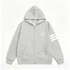 Cárdigan bordado con letras de estilo americano, único y de nicho para otoño/invierno, con cremallera y capucha, prenda exterior holgada con un diseño distintivo