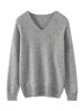 Suéter de Cuello en V 100 Cachemira para Mujer Otoño e Invierno 2024 Cachemira Ligera Suéter Tejido Grueso de Moda