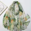 Lenço de Seda Estampado Digital Laranja Pequeno com 80 Contagens para Comércio Exterior Transfronteiriço Live Scarf Shawl Versátil Quente Primavera e Outono