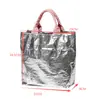 Bolsas de mano y bandoleras de papel Dupont morado, todo tipo de bolsas con logo personalizado, comercio nacional e internacional OEM, procesamiento de marca privada