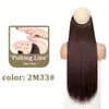 Extensões de cabelo de linha de pesca transfronteiriças europeias e americanas, extensões de cabelo longas e lisas invisíveis e sem costura, disponíveis em várias cores, para exportação