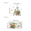 Adesivo de Parede com Desenho de Borboleta Leopardo Flor e Grama Transfronteiriço para Quarto Sala de Estar Entrada Parede de Fundo PVC Autoadesivo Removível