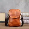 9006 Venda Direta de Fábrica Bolsa de Ombro Masculina de Couro Vintage com Grafite de Árvore Bolsa Transversal Masculina de Couro Genuíno Mochila para Dropshipping Transfronteiriço
