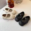 Zapatos Pequeños de Cuero Sencillos y Modernos para Niñas 2026 Primavera/Otoño Nuevos Zapatos Individuales Retro Estilo Bosque Estilo Pequeño Chanel Zapatos Mary Jane de Princesa