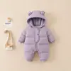 Ropa de bebé, abrigo de algodón grueso de invierno, mameluco de bebé, forro polar, cálido, súper lindo, adorable mameluco, ropa de abrigo de invierno