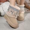 Botas de Nieve de Gama Alta, Cómodas y Versátiles, Nuevas para Otoño e Invierno 2025, Botines de Nicho con Borlas y Perlas, Suela Gruesa, para Mujer