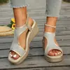 Sandalias deportivas transfronterizas de comercio exterior europeo y americano para mujer, tacones de cuña cómodos, casuales, primavera y verano, al por mayor, tallas grandes