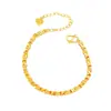Pulsera de corazón hueco y trébol de cuatro hojas chapada en oro vietnamita para mujer, duradera y que no se decolora, disponible para dropshipping, nuevo accesorio de moda