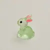 Miniatura Estéreo Criativa Desenho Animado Coelho Luminoso Animal Resina Artesanal DIY Joias Micro Paisagem Ornamentos Estéreo