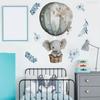 M18065 Elefante Lindo Globo Aerostático Flores Hojas Cayendo Pegatinas de Pared Creativas Tienda Hogar Decoración de Fondo Pegatinas