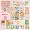 Livro de adesivos caprichoso estilo japonês Xinmo para journaling, colagem, materiais de decoração DIY, adesivos fofos de desenhos animados de comida cortados
