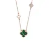 Colar de Trevo de Quatro Folhas Ouro Rosê para Mulheres, Prata Esterlina 999, Pingente de Design de Nicho Levemente Luxuoso, Perfeito para Presente de Dia dos Namorados ou Festival Qixi
