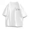 Camiseta deportiva de verano unisex de seda de leche con estampado simple, holgada y casual, versátil, adecuada para estudiantes