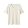 Zhou Miao ZHOUMIAO [Terciopelo Nube] Mezcla de Cachemir Cepillado Color Sólido Cuello en V Suave Se Adapta a la Piel Sin Costuras Integrado Para Mujer