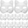 DIY Embrião Branco Máscara de Celulose Pintada à Mão Rosto de Gato Raposa em Branco Máscara de Ópera de Pequim Brinquedo Feito à Mão Homens e Mulheres Rosto Inteiro Meio Rosto