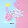 Tarjeta de Pastel de Cumpleaños Arcoíris Inserto de Bandera Láser Letras Felices Adornos Decorativos Fiesta Escena de Celebridad en Línea