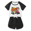 Traje de verano 2023 para niños y niñas, pantalones cortos, camiseta de manga corta, conjunto deportivo informal de dos piezas