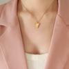 Collar con colgante de amor de drama coreano con forma de corazón guardián, cadena de clavícula para mujer, collar suave, lindo y sencillo de acero de titanio de 18 quilates.