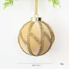2026 nuevo colgante de bola de tela de Navidad con cadena decoración de árbol de Navidad DIY adorno de bola individual de espuma en stock