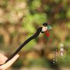 Horquilla Antigua Borla Conejo de Jade Chino Horquilla de Alta Gama Imitación Sándalo Pan para el Cabello Accesorios Hanfu Vestido Antiguo Cabeza