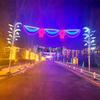 Linternas Festivas del Festival de Primavera sobre la Calle Cruce de Calles Luces de Calle LED Chino Festival Iluminación de Calle Luces Decorativas Festivas