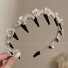 Diadema floral retro femenina clip para el pelo de tul con degradado francés dopamina accesorio para el pelo estilo crema diadema ancha versátil