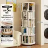 Estantería giratoria de madera maciza de 360 grados para dormitorio, mesita de noche, estante de almacenamiento, estante de almacenamiento estrecho de pie, estantería móvil