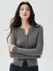 Suéter redondo de malha de cashmere com gola V, fios dourados e prateados, estilo francês, moderno e casual, suéter de manga longa emagrecedor, top cardigã simples