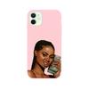 Adecuado para iPhone15 comercio exterior nuevo negro moda pintado a mano chica funda de teléfono 12 rosa esmerilado pintado funda blanda