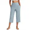 Pantalones de Yoga de Cintura Alta para Mujer con Bolsillos, Pantalones Deportivos de Pierna Recta, Pantalones de Pierna Ancha Estilo Lulu para Levantar Glúteos, Pantalones de Fitness Elásticos, Diseño Elegante