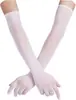 Medias Guantes, Guantes Largos Transparentes de Cinco Dedos Finos Sin Costuras, Ceremoniales, Anti-enganches, Protección Solar, Guantes de Seda Blancos Sexys e Interesantes