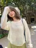Liquidación, Sin Devoluciones ni Cambios. Suéter de Punto Delgado Casual Versátil Estilo Coreano para Mujer, Primavera y Otoño, Top Ligeramente Transparente