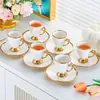 Taza de Café de Cerámica con Borde Dorado Estilo Americano con Platillo, Taza de Té de Lujo Estilo Europeo Estilo Británico, Juego de Tazas de Té Pequeñas de Lujo Elegantes de Clase Comercial