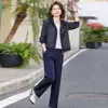 Conjunto Deportivo Casual de Dos Piezas para Mamás de 40-60 Años, Elegante Ropa Deportiva para Mujeres de 50 Años, Atuendo para Primavera y Otoño