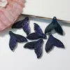 Colgante de Cola de Sirena de Cristal Transparente como el Hielo, Cola de Pez Aurora para Pasador de Pelo DIY, Pendientes, Pulsera, Accesorios de Joyería de Estilo Antiguo