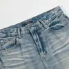 Estilo High Street Americano Calças Jeans Largas Lavadas e Desgastadas Moda de Rua Punk Rasgadas Vintage Casuais de Barra Reta para Homens