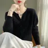 Estilo de Otoño para Ir al Trabajo Nuevo Cardigan de Punto de Lana de Cordero Cuello Pequeño Estilo Corto Suéter Superior para Mujer Manga Larga Ropa de Abrigo