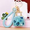 Bolsa Transversal Laço de Cristal Chaveiro de Carro para Mulheres, Requintada e Fofa, Estilo Chinês Pingente de Bolsa Criativo Argola de Chaveiro Presente